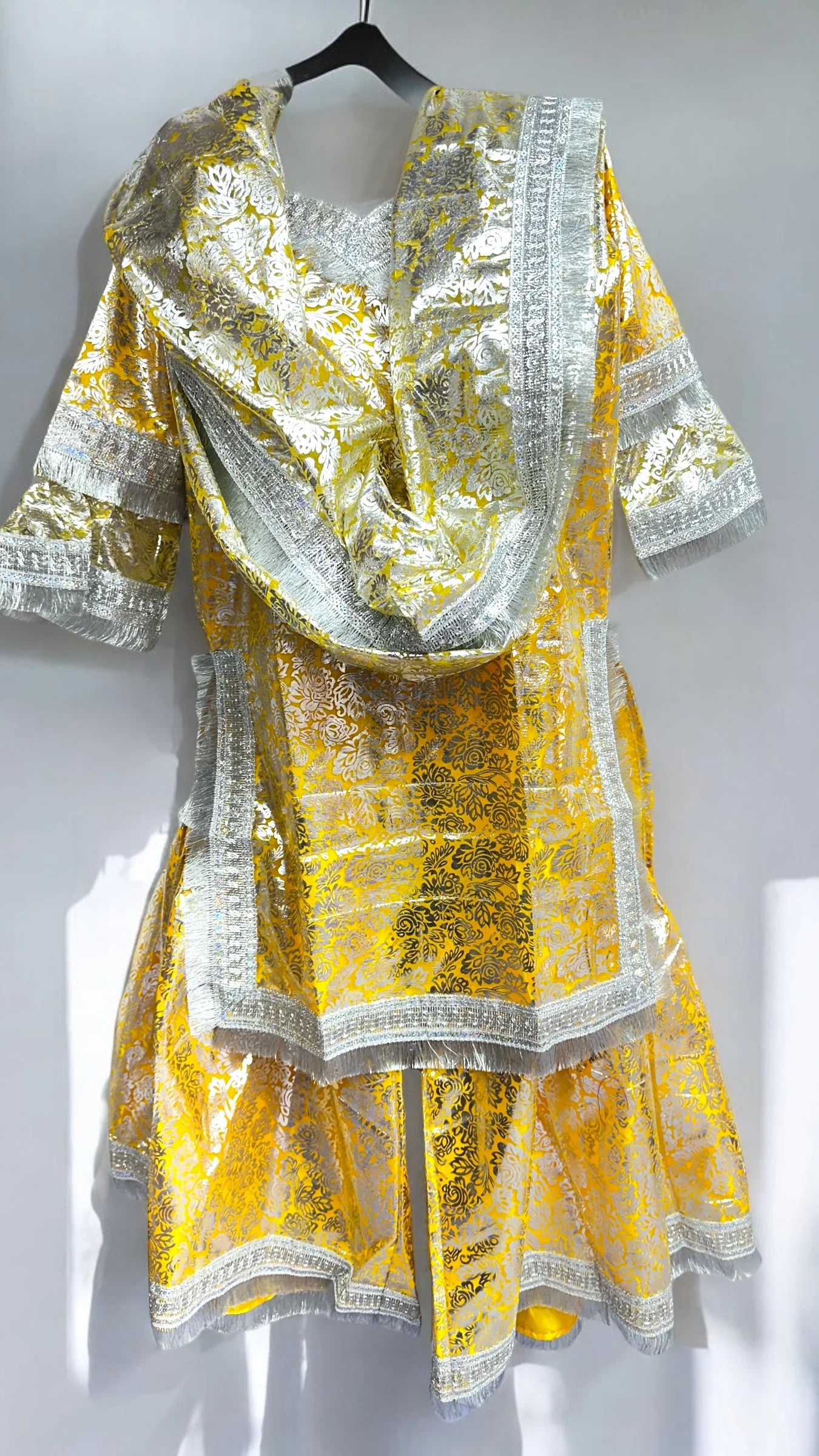 Yellow Chhaapa Sharara/Garara for haldi